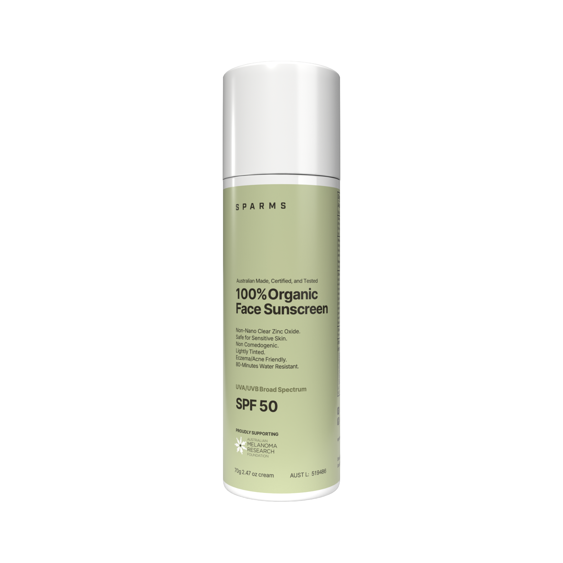100% Organic Face Sunscreen